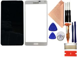 Reparaturset SAMSUNG Galaxy Note 4 N910F N910C Displayglas mit UV Kleber + Werkzeug weiß