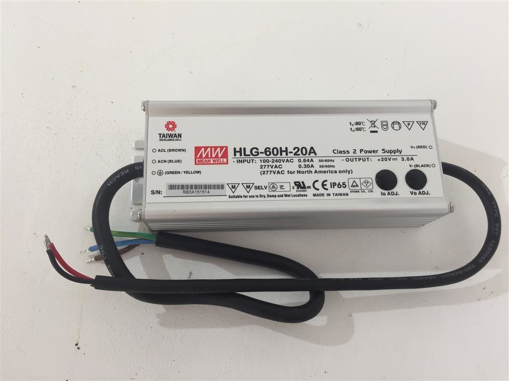 HLG-60H-20A 60W 20V Alimentatore Switching Mean Well Power Supply Netzteil