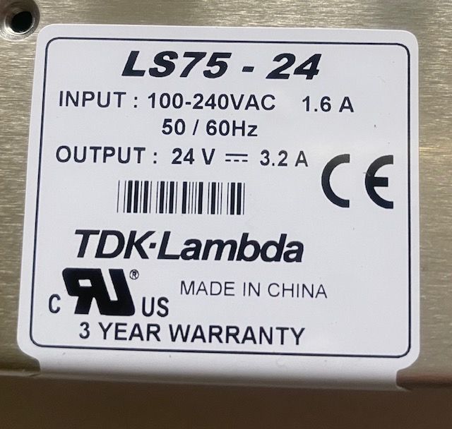 TDK-Lambda LS75-24 Schaltnetzteil 77W 24V 115-230VAC 3.2A AC - Dc  (18.11.2022 11:01:58)